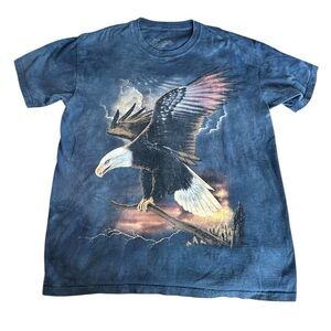 The Mountain Vintage Blue Eagle Graphic Tee Size L 100% Cotton Made in USA
